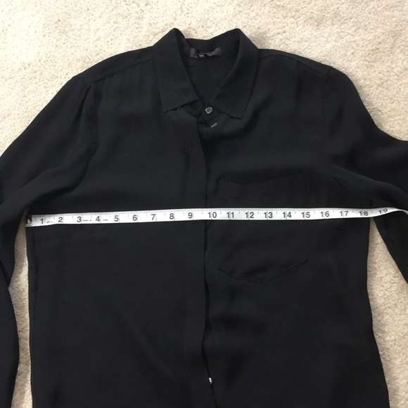 J. Crew Black Silk Collared Button Down Shirt Sz 2 - Picture 5 of 5